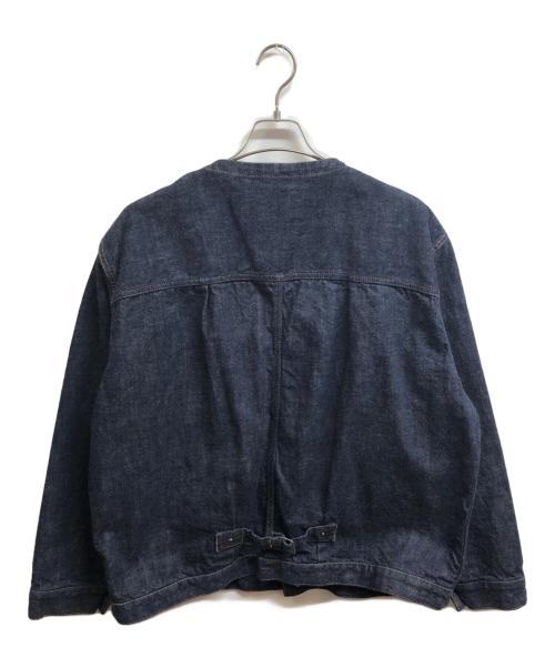 CALEE（キャリー）CALEE (キャリー) 1st ノーカラー デニムジャケット インディゴ サイズ:XXLの古着・服飾アイテム