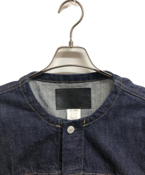 CALEE（キャリー）CALEE (キャリー) 1st ノーカラー デニムジャケット インディゴ サイズ:XXLの古着・服飾アイテム