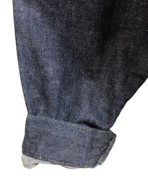 CALEE（キャリー）CALEE (キャリー) 1st ノーカラー デニムジャケット インディゴ サイズ:XXLの古着・服飾アイテム