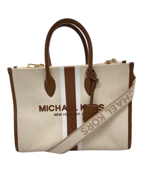 MICHAEL KORS（マイケル・コース）MICHAEL KORS (マイケル・コース) MIRELLA EW 2WAYトートバッグ ベージュの古着・服飾アイテム