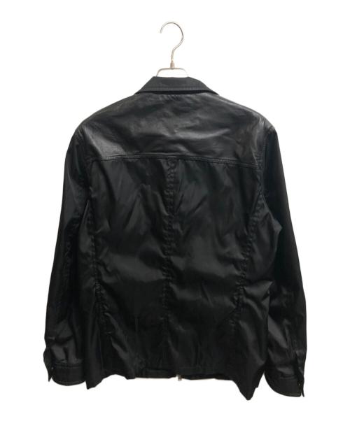 PRADA（プラダ）PRADA (プラダ) レザー切替ナイロンジャケット ブラック サイズ:50の古着・服飾アイテム