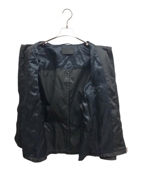 PRADA（プラダ）PRADA (プラダ) レザー切替ナイロンジャケット ブラック サイズ:50の古着・服飾アイテム
