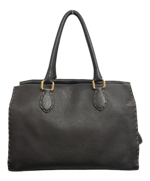 FENDI（フェンディ）FENDI (フェンディ) ガマ口ハンドバッグ ダークブラウンの古着・服飾アイテム