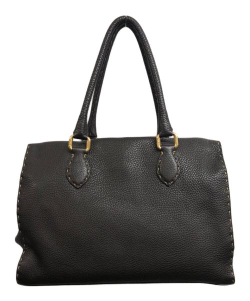 FENDI（フェンディ）FENDI (フェンディ) ガマ口ハンドバッグ ダークブラウンの古着・服飾アイテム