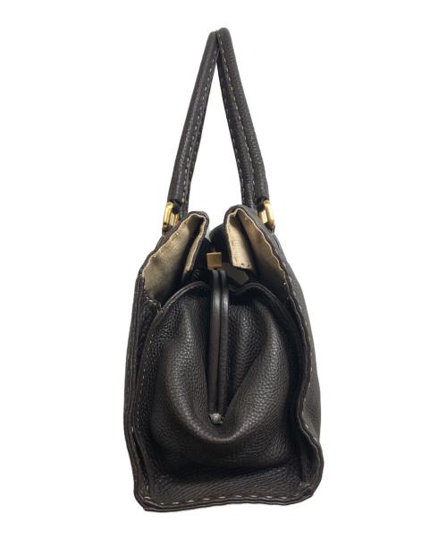 FENDI（フェンディ）FENDI (フェンディ) ガマ口ハンドバッグ ダークブラウンの古着・服飾アイテム