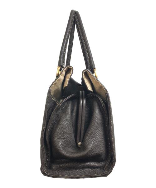 FENDI（フェンディ）FENDI (フェンディ) ガマ口ハンドバッグ ダークブラウンの古着・服飾アイテム