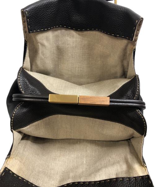 FENDI（フェンディ）FENDI (フェンディ) ガマ口ハンドバッグ ダークブラウンの古着・服飾アイテム