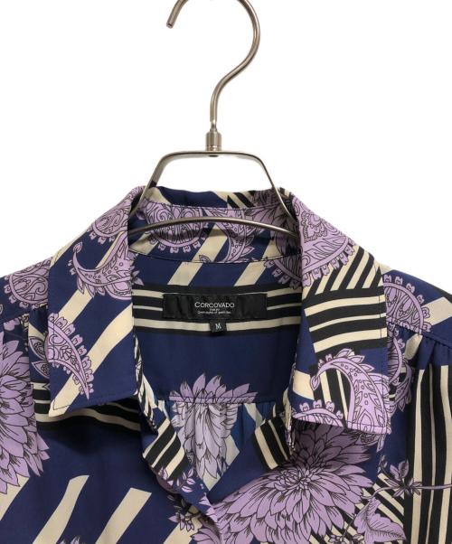 CORCOVADO（コルコバード）CORCOVADO (コルコバード) 総柄長袖ワンピース パープル サイズ:Mの古着・服飾アイテム