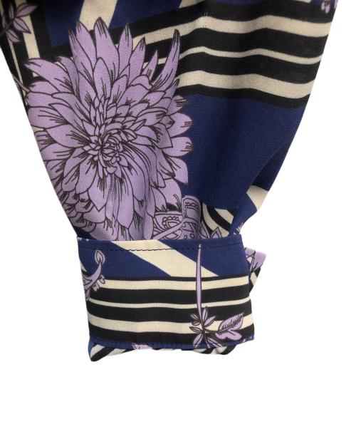 CORCOVADO（コルコバード）CORCOVADO (コルコバード) 総柄長袖ワンピース パープル サイズ:Mの古着・服飾アイテム