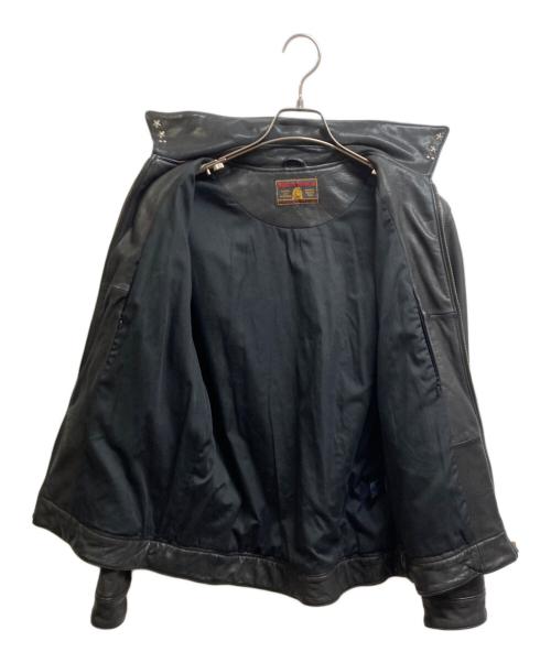 Hysteric Glamour（ヒステリックグラマー）Hysteric Glamour (ヒステリックグラマー) ゴートレザーシングルライダースジャケット ブラック サイズ:Lの古着・服飾アイテム