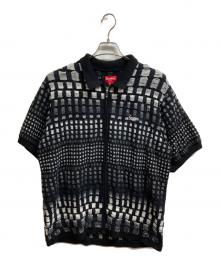 SUPREME（シュプリーム）の古着「Gradient Grid Zip Up Polo」｜ブラック