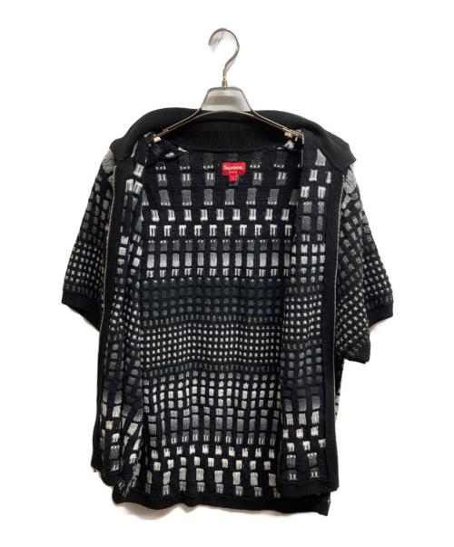SUPREME（シュプリーム）SUPREME (シュプリーム) Gradient Grid Zip Up Polo ブラック サイズ:Lの古着・服飾アイテム
