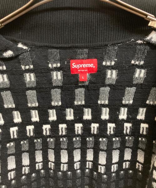 SUPREME（シュプリーム）SUPREME (シュプリーム) Gradient Grid Zip Up Polo ブラック サイズ:Lの古着・服飾アイテム