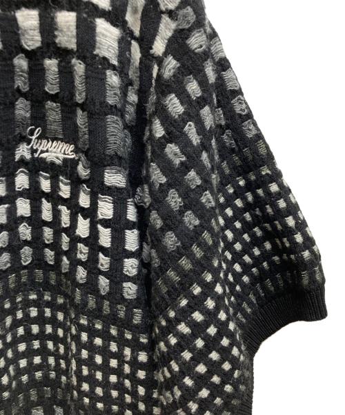 SUPREME（シュプリーム）SUPREME (シュプリーム) Gradient Grid Zip Up Polo ブラック サイズ:Lの古着・服飾アイテム