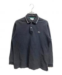 LACOSTE（ラコステ）の古着「ルーズフィットビッグ鹿の子地インディゴポロシャツ」｜ブラック