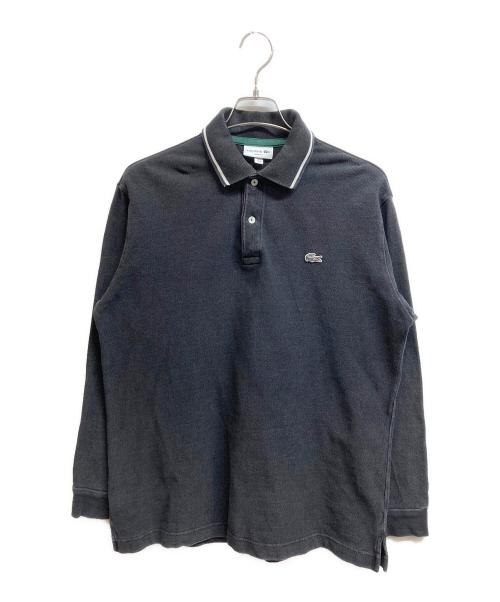 LACOSTE（ラコステ）LACOSTE (ラコステ) ルーズフィットビッグ鹿の子地インディゴポロシャツ ブラック サイズ:Lの古着・服飾アイテム