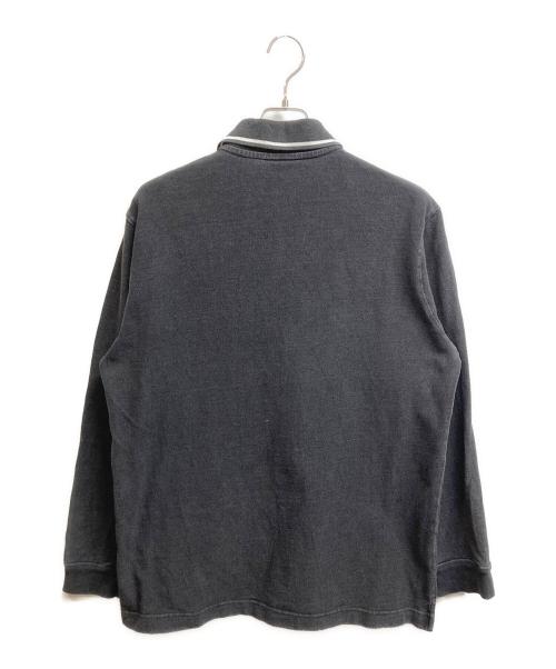 LACOSTE（ラコステ）LACOSTE (ラコステ) ルーズフィットビッグ鹿の子地インディゴポロシャツ ブラック サイズ:Lの古着・服飾アイテム