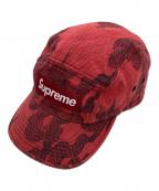 SUPREMEシュプリーム）の古着「23SS Flames Jacquard Denim Camp Cap」｜レッド