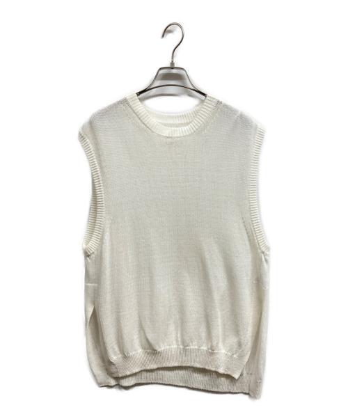 UNFIL（アンフィル）unfil (アンフィル) オーガニックコットンコイルドヤーンニットベスト ホワイト サイズ:1の古着・服飾アイテム