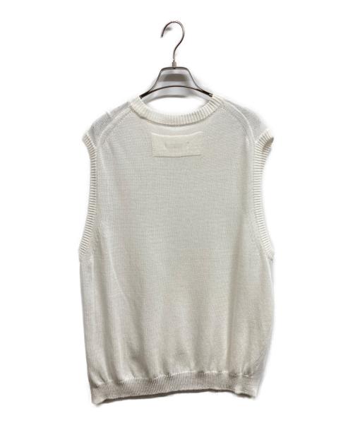 UNFIL（アンフィル）unfil (アンフィル) オーガニックコットンコイルドヤーンニットベスト ホワイト サイズ:1の古着・服飾アイテム