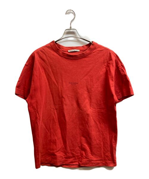Acne studios（アクネ ストゥディオス）ACNE STUDIOS (アクネ ストゥディオス) ロゴプリントtシャツ レッド サイズ:Sの古着・服飾アイテム