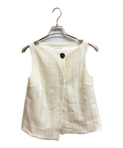 MKDT STUDIO（マークケンリードミノタン）MKDT STUDIO (マークケンリードミノタン) ノースリーブブラウス ベージュ サイズ:34の古着・服飾アイテム