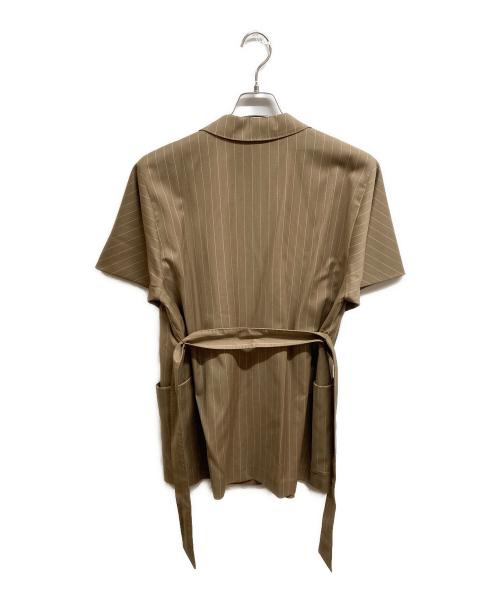 MaxMara（マックスマーラ）MaxMara (マックスマーラ) ペンシルストライプジャケット/スカートセットアップ ブラウン サイズ:40/40 未使用品の古着・服飾アイテム