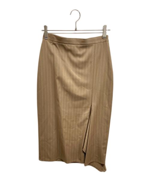 MaxMara（マックスマーラ）MaxMara (マックスマーラ) ペンシルストライプジャケット/スカートセットアップ ブラウン サイズ:40/40 未使用品の古着・服飾アイテム