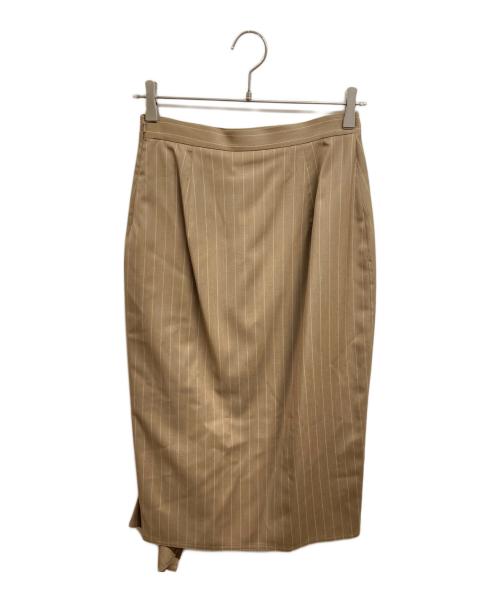 MaxMara（マックスマーラ）MaxMara (マックスマーラ) ペンシルストライプジャケット/スカートセットアップ ブラウン サイズ:40/40 未使用品の古着・服飾アイテム