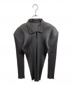 PLEATS PLEASEプリーツプリーズ）の古着「プリーツブラウス」｜ネイビー