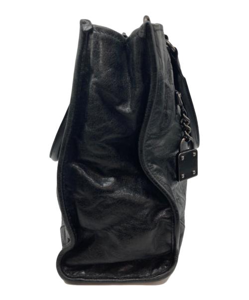 MIU MIU（ミュウミュウ）MIU MIU (ミュウミュウ) レザーハンドバッグ ブラックの古着・服飾アイテム