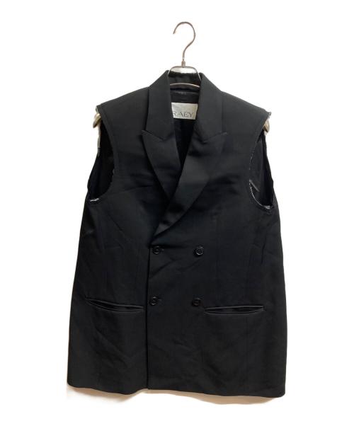 RAEY（レイ）RAEY (レイ) クロップドスリーブロングジレ ブラック サイズ:8の古着・服飾アイテム