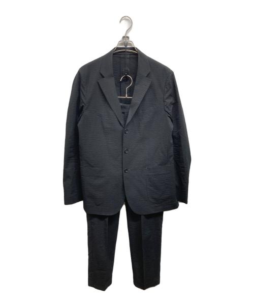 EDIFICE（エディフィス）EDIFICE (エディフィス) シアサッカーセットアップスーツ ブラック サイズ:48の古着・服飾アイテム