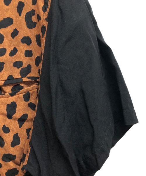 WACKO MARIA（ワコマリア）WACKO MARIA (ワコマリア) 切替レオパードシャツ ブラック×ブラウン サイズ:Mの古着・服飾アイテム