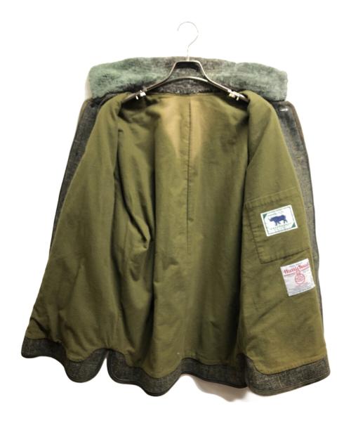 PAPAS（パパス）PAPAS (パパス) Harris Tweed (ハリスツイード) カバーオール ハーフコート カーキ サイズ:Lの古着・服飾アイテム