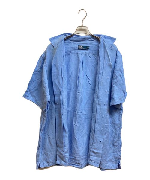 POLO RALPH LAUREN（ポロ・ラルフローレン）POLO RALPH LAUREN (ポロ・ラルフローレン) シルクリネンオープンカラーシャツ ブルー サイズ:XLの古着・服飾アイテム
