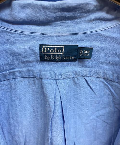 POLO RALPH LAUREN（ポロ・ラルフローレン）POLO RALPH LAUREN (ポロ・ラルフローレン) シルクリネンオープンカラーシャツ ブルー サイズ:XLの古着・服飾アイテム
