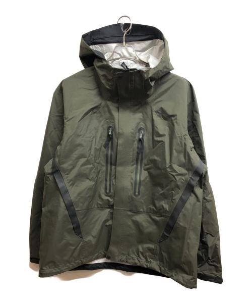 and wander（アンドワンダー）and wander (アンドワンダー) 2.5L hiker rain jacket カーキ サイズ:XL 未使用品の古着・服飾アイテム