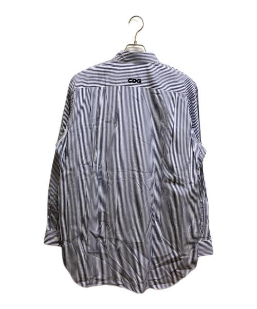 CDG（シーディージー）CDG (シーディージー) 長袖ストライプシャツ ホワイト×ブルー サイズ:XL 未使用品の古着・服飾アイテム