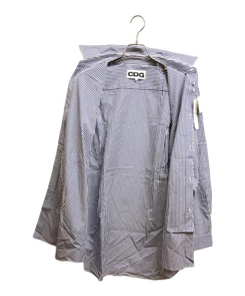 CDG（シーディージー）CDG (シーディージー) 長袖ストライプシャツ ホワイト×ブルー サイズ:XL 未使用品の古着・服飾アイテム