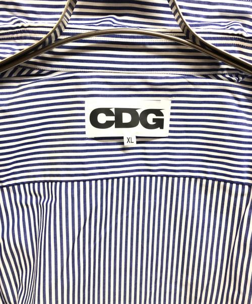 CDG（シーディージー）CDG (シーディージー) 長袖ストライプシャツ ホワイト×ブルー サイズ:XL 未使用品の古着・服飾アイテム