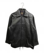 skookum×MR.OLIVEスクーカム×ミスターオリーブ）の古着「LAMB LEATHER COACH JACKET」｜ブラック