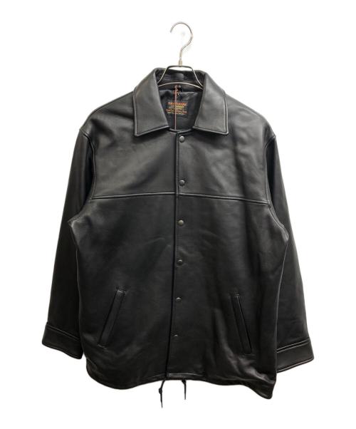 skookum（スクーカム）skookum (スクーカム) MR.OLIVE (ミスターオリーブ) LAMB LEATHER COACH JACKET ブラック サイズ:L 未使用品の古着・服飾アイテム