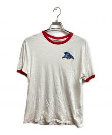 OFFWHITE（オフホワイト）の古着「イーグルプリントリンガーTシャツ」｜ホワイト