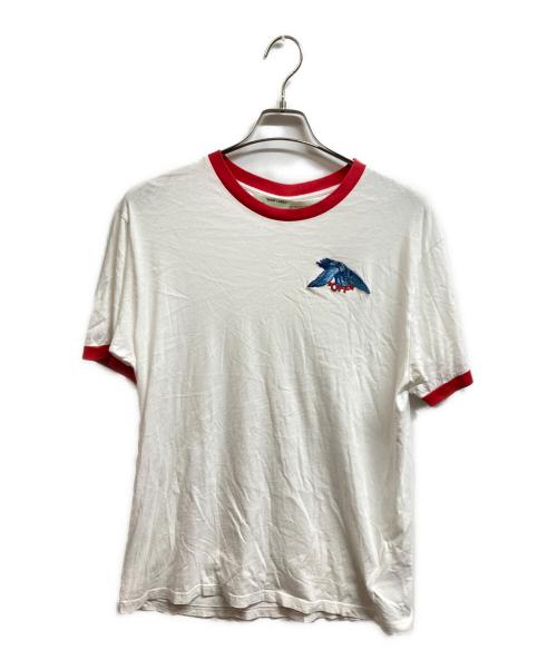 OFFWHITE（オフホワイト）OFFWHITE (オフホワイト) イーグルプリントリンガーTシャツ ホワイト サイズ:Lの古着・服飾アイテム