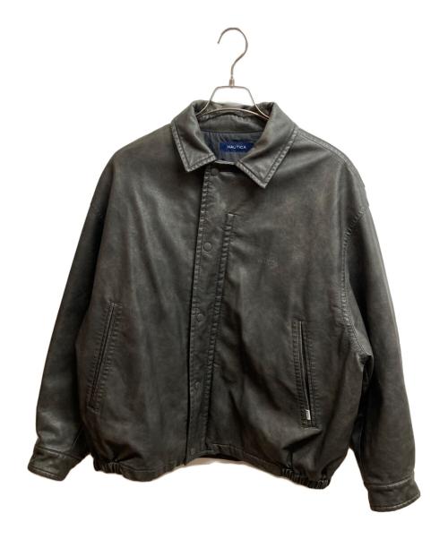 NAUTICA（ノーティカ）NAUTICA (ノーティカ) フェイクレザージャケット ブラック サイズ:Mの古着・服飾アイテム