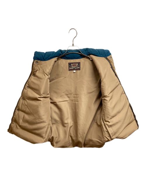 SUGAR CANE（シュガーケーン）SUGAR CANE (シュガーケーン) レザーヨークダウンベスト ブルー×ベージュ サイズ:Lの古着・服飾アイテム