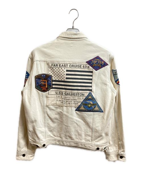 AVIREX（アヴィレックス）AVIREX (アヴィレックス) TOP GUN DENIM JACKET アイボリー サイズ:Lの古着・服飾アイテム