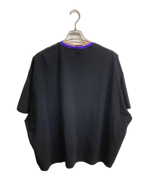 kolor/BEACON（カラービーコン）kolor/BEACON (カラービーコン) ロゴ ジャガード ネック ストレッチ ナイロン Tシャツ ブラック サイズ:1の古着・服飾アイテム