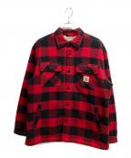CarHarttカーハート）の古着「MERTON SHIRT JAC」｜レッド×ブラック